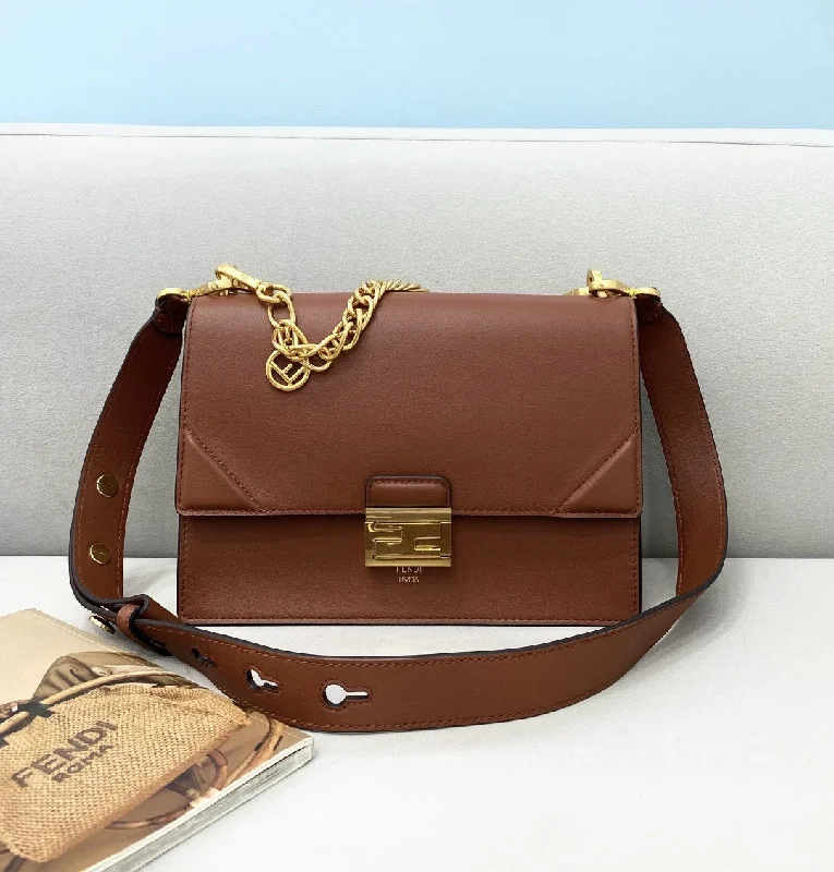 Trendy transparent PVC bagsFendi Kan U Small Brown Bag For Woman 25cm/9.5in