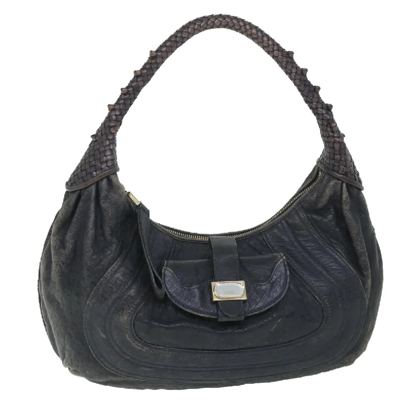 Trendy bucket bags for summerFENDI Shoulder Bag Leather Navy  55659