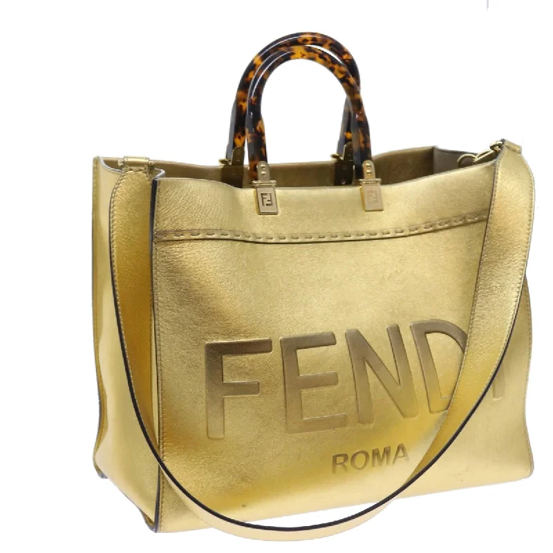 Vegan leather handbagsFENDI Shoulder Bag Leather Gold  57059