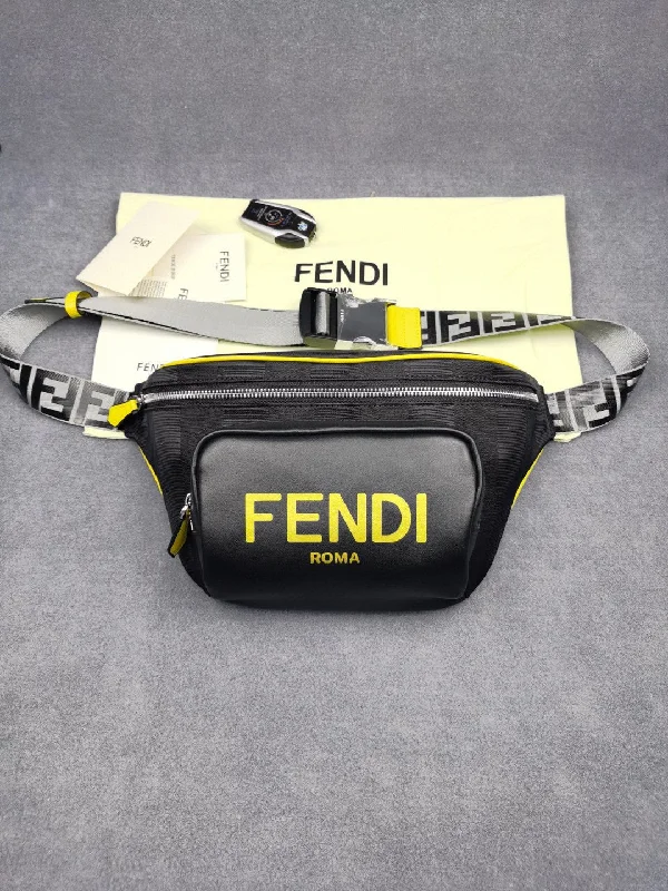 Crossbody bags for everyday useFendi Little Monster Belt Bag Black/Yellow/Gray For Men, Men’s Bags 7.9in/20cm FF