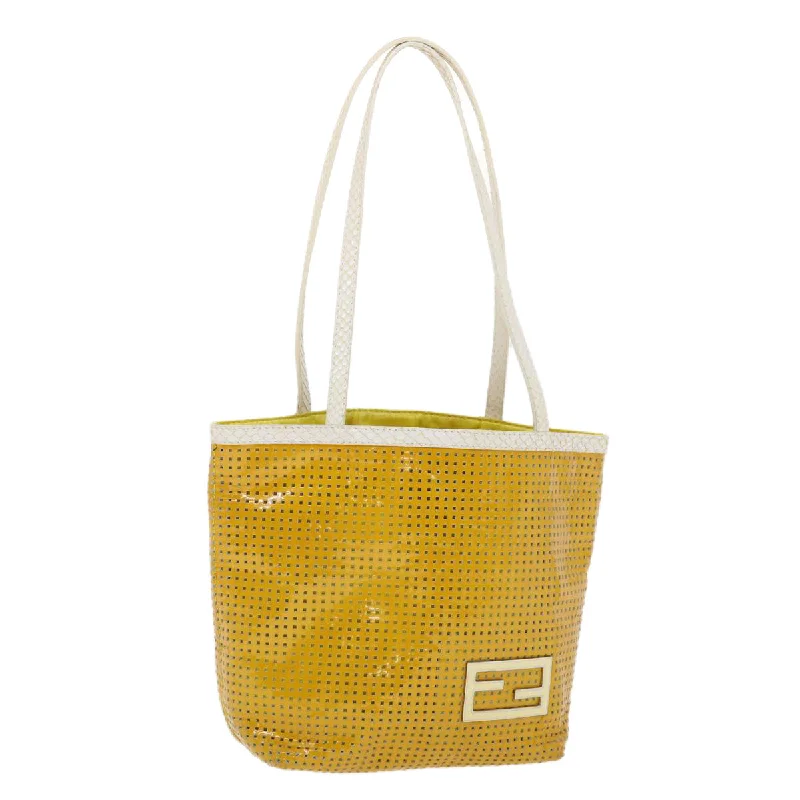 Designer bags for womenFENDI Tote Bag Enamel Yellow White  ac1799