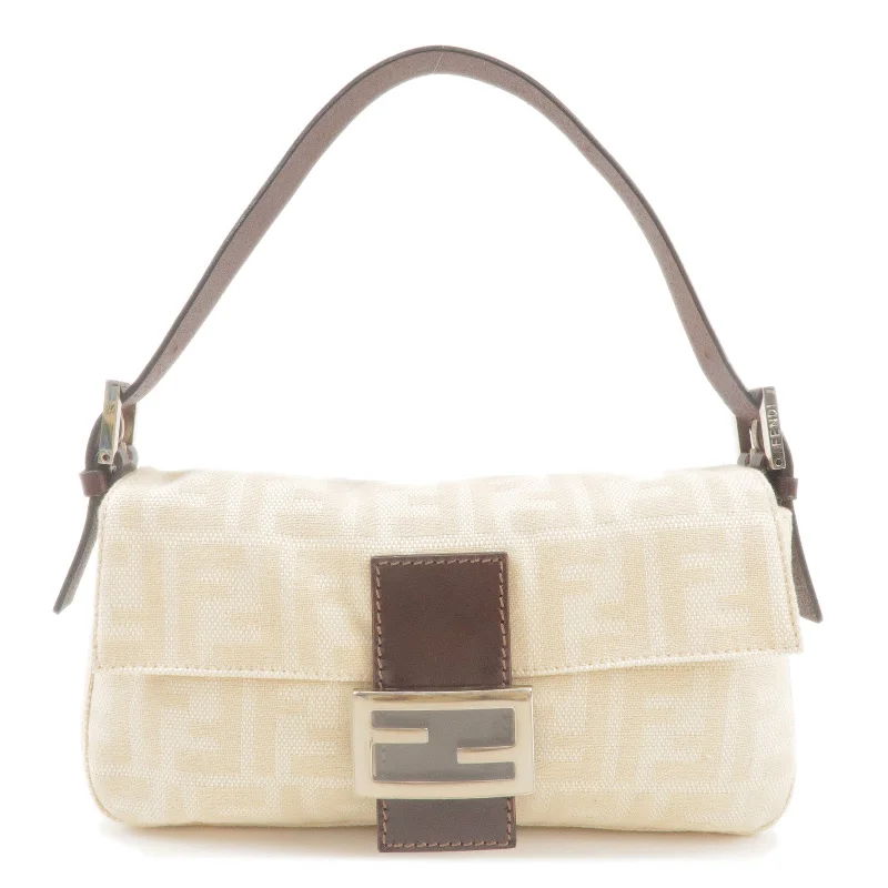 Best-selling designer bags 2025FENDI Zucca Mamma Baguette Canvas Leather Shoulder Bag Beige 26424