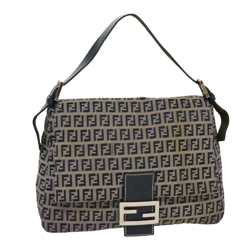 Crossbody bags for everyday useFENDI Zucchino Canvas Mamma Baguette Shoulder Bag Nylon Navy 26325  38903