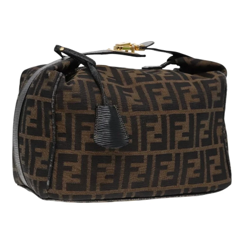 Designer bags for womenFENDI Zucca Canvas Hand Bag Brown Black Gold  91230