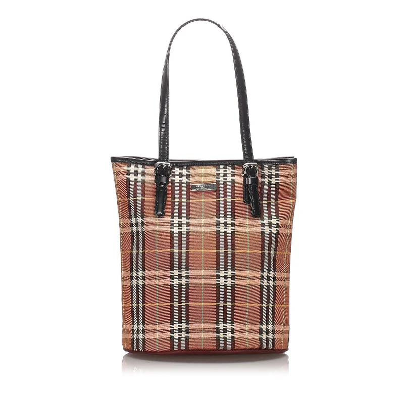 Minimalist leather handbagsBurberry Brown Canvas Fabric House Check Tote Bag United Kingdom