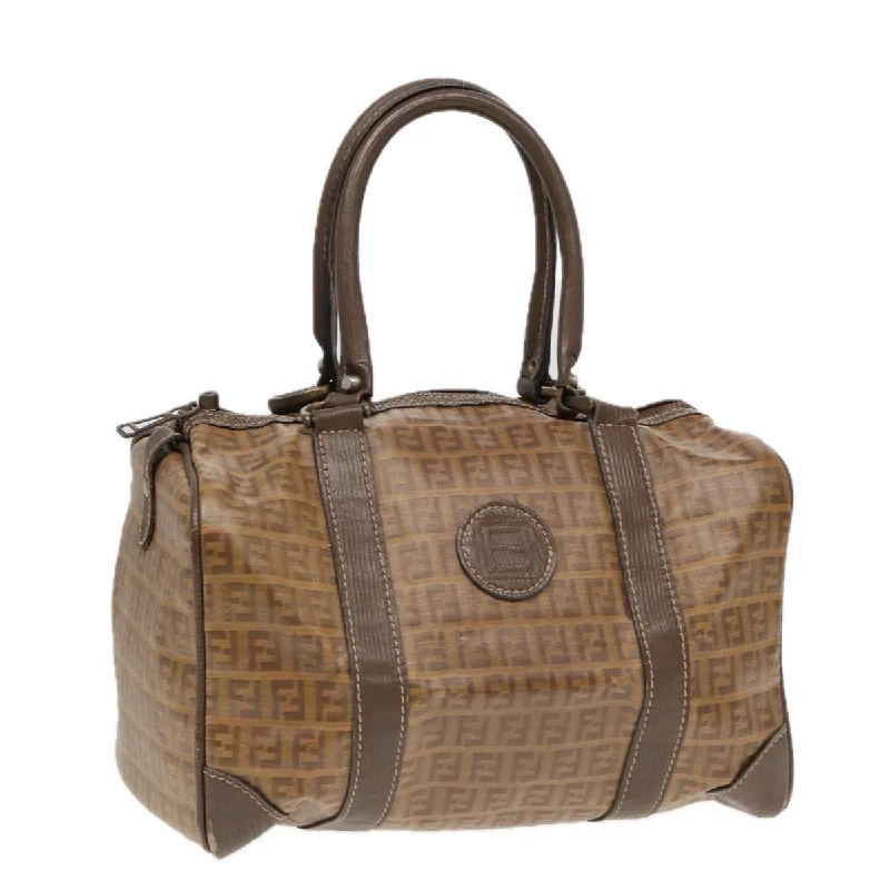 Vintage-inspired handbagsFENDI Zucchino Canvas Boston Bag Vintage Beige Brown gold  87247