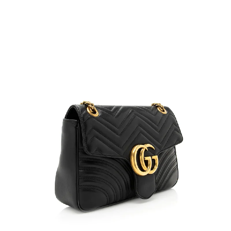 Affordable leather bagsGucci Matelasse Leather GG Marmont Medium Shoulder Bag (SHF-19739)