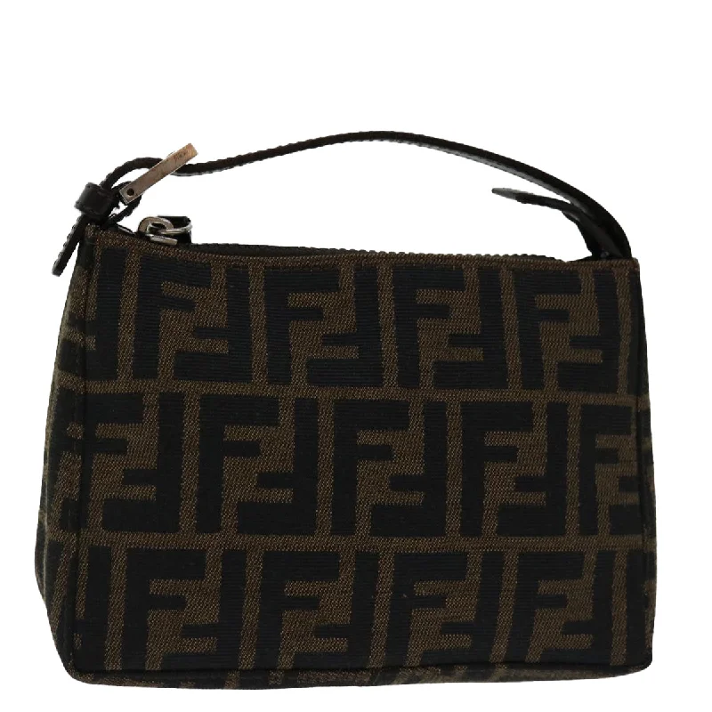 Customizable monogram bagsFENDI Zucca Canvas Hand Bag Brown Black  yk11283