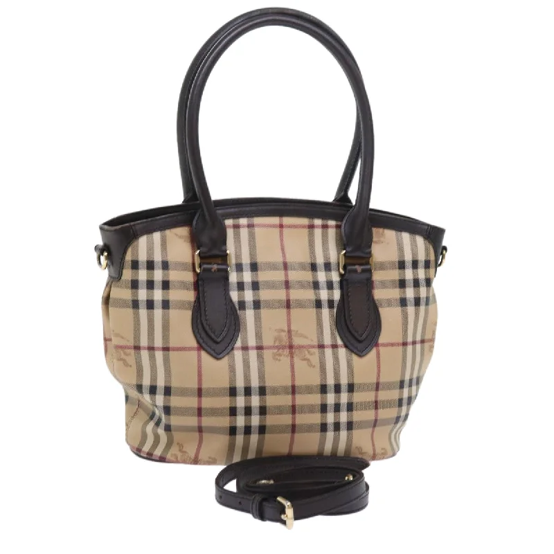 High-quality leather messenger bagsBURBERRY Nova Check Shoulder Bag PVC Leather 2way Beige Black Auth 56661