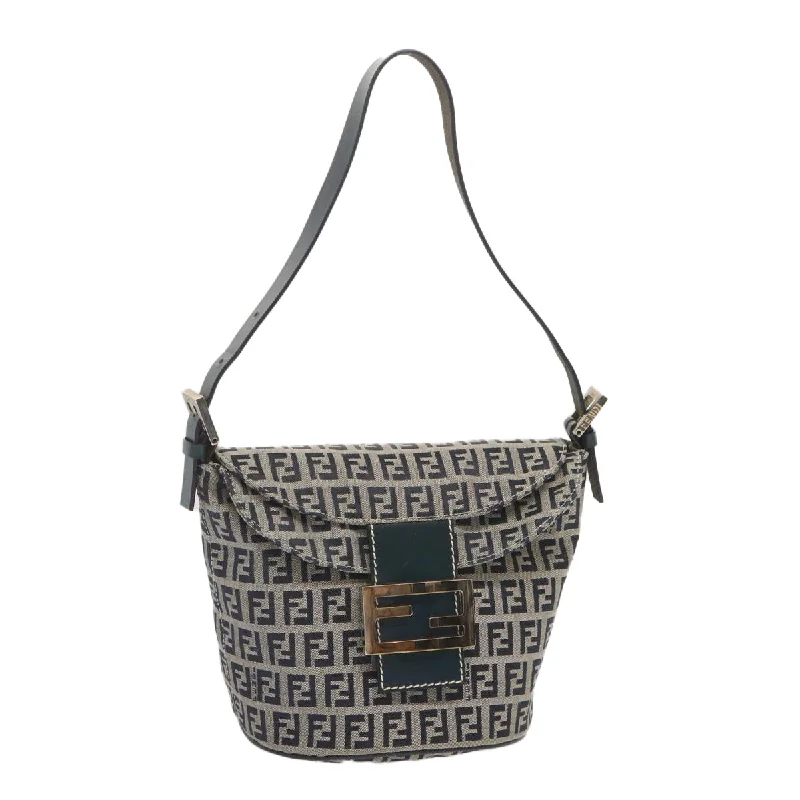 Designer bags with top handlesFENDI Zucchino Canvas Mamma Baguette Shoulder Bag Navy  bs12563