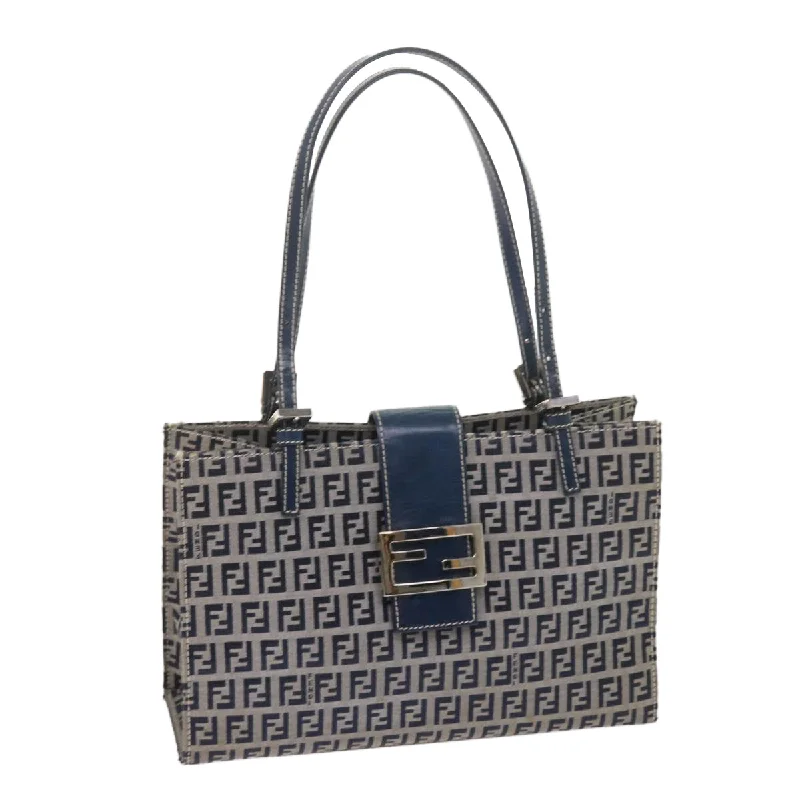 Luxury bags with chain strapsFENDI Zucchino Canvas Mamma Baguette Shoulder Bag Navy  bs11001