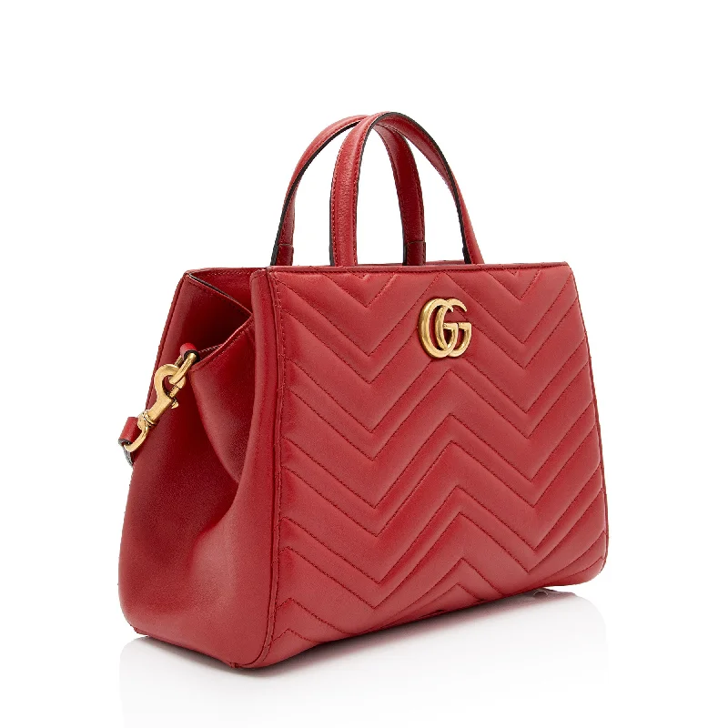 Best-selling designer bags 2025Gucci Matelasse Leather GG Marmont Small Satchel (FAyZX8)