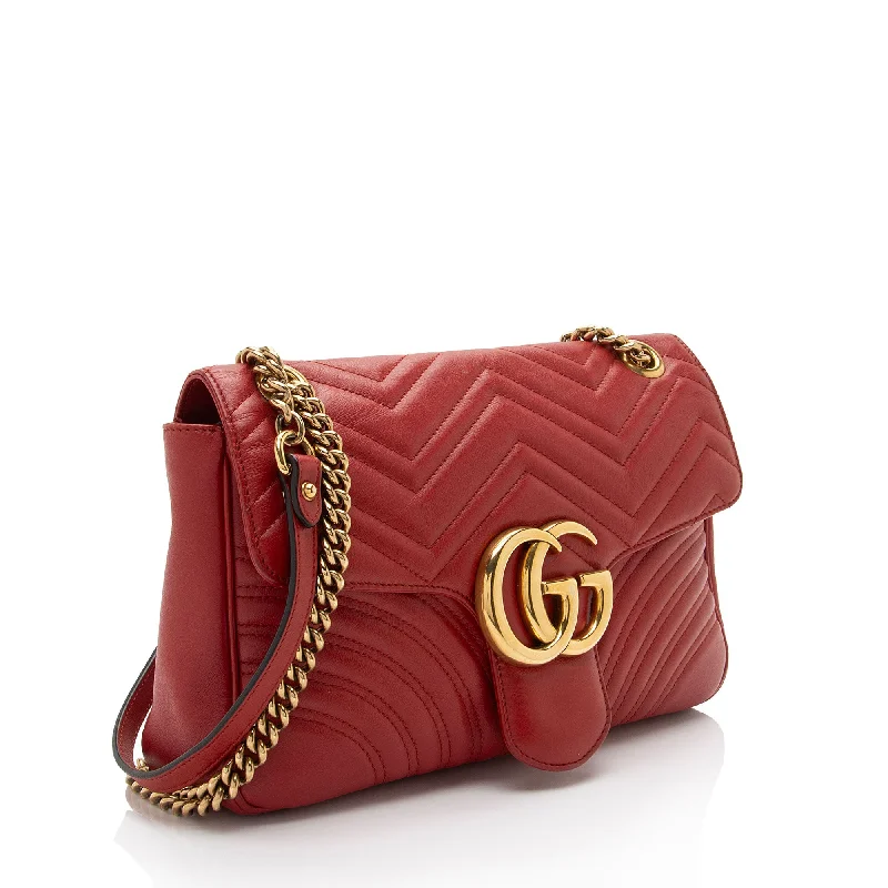 Designer bags with detachable strapsGucci Matelasse Leather GG Marmont Medium Flap Bag (UcaefZ)