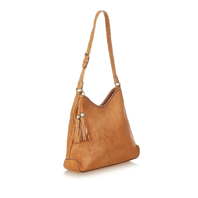 Minimalist leather handbagsGucci Marrakech Leather Shoulder Bag (22946)