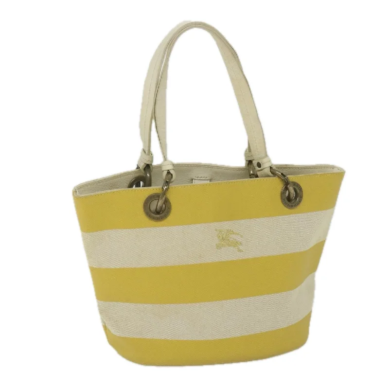 Trendy bucket bags for summerBURBERRY Blue Label Tote Bag Canvas Yellow Auth bs10173