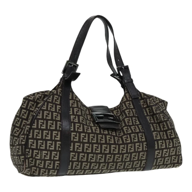 Best-selling designer bags 2025FENDI Zucchino Canvas Mamma Shoulder Bag Brown Black Silver  86710