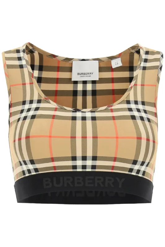 Affordable leather bagsBurberry Dalby Check Sport Top Women