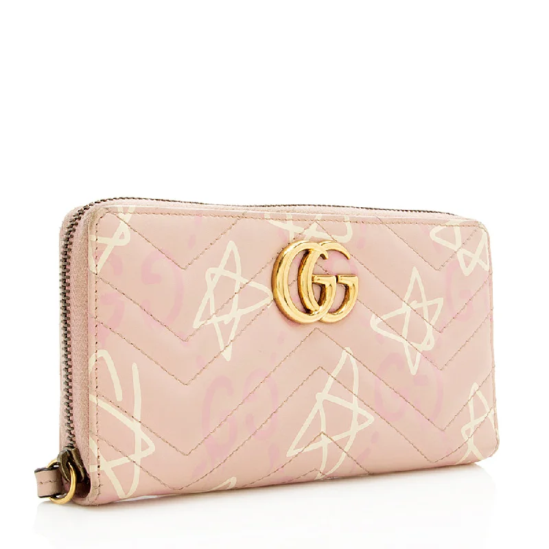 Best-selling designer bags 2025Gucci Matelasse GG Marmont Ghost Zip Around Wallet (SHF-13586)