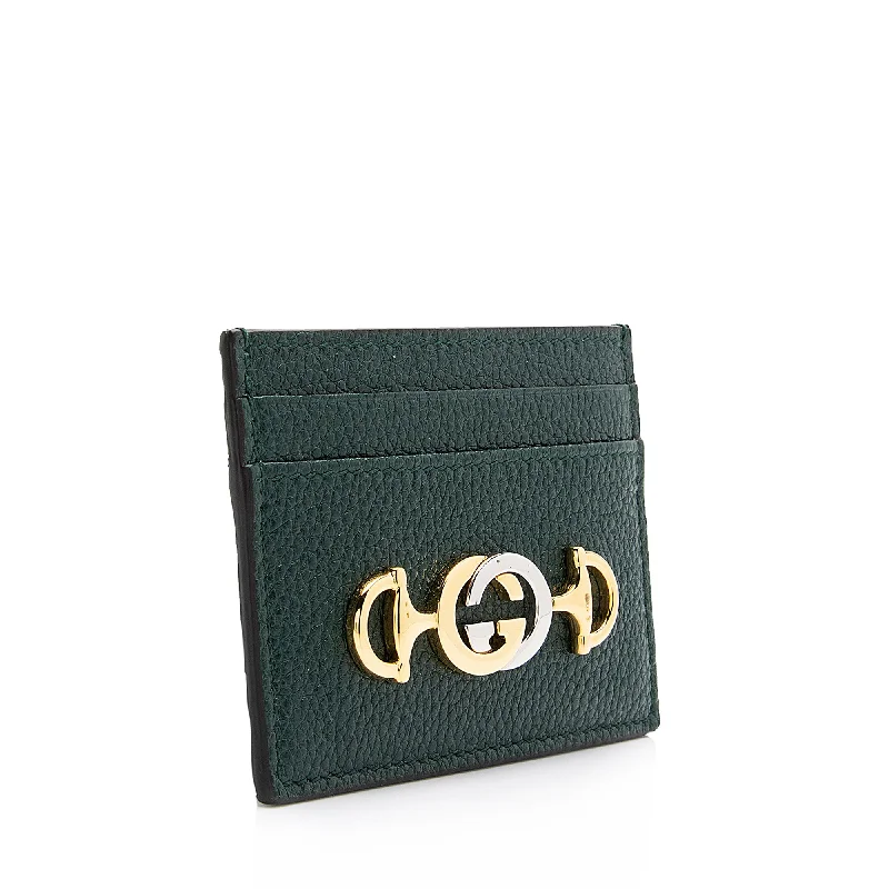 Affordable luxury bags Gucci Leather Zumi Card Case (23567)