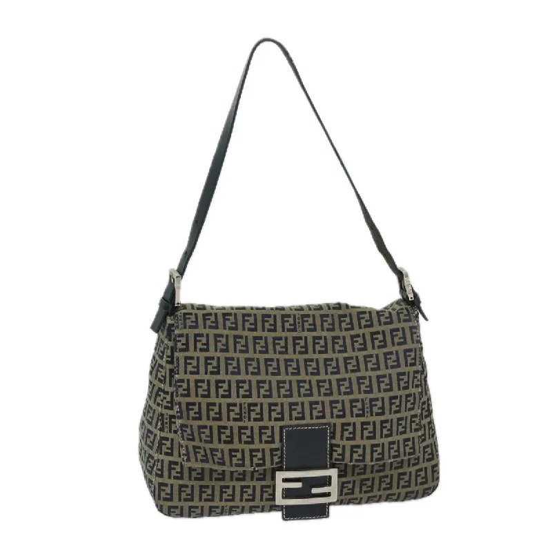 Trendy bucket bags for summerFENDI Zucchino Canvas Mamma Baguette Shoulder Bag Navy  69434