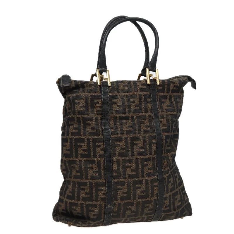 Mini bags for evening outFENDI Zucca Canvas Hand Bag Brown Black  mr305