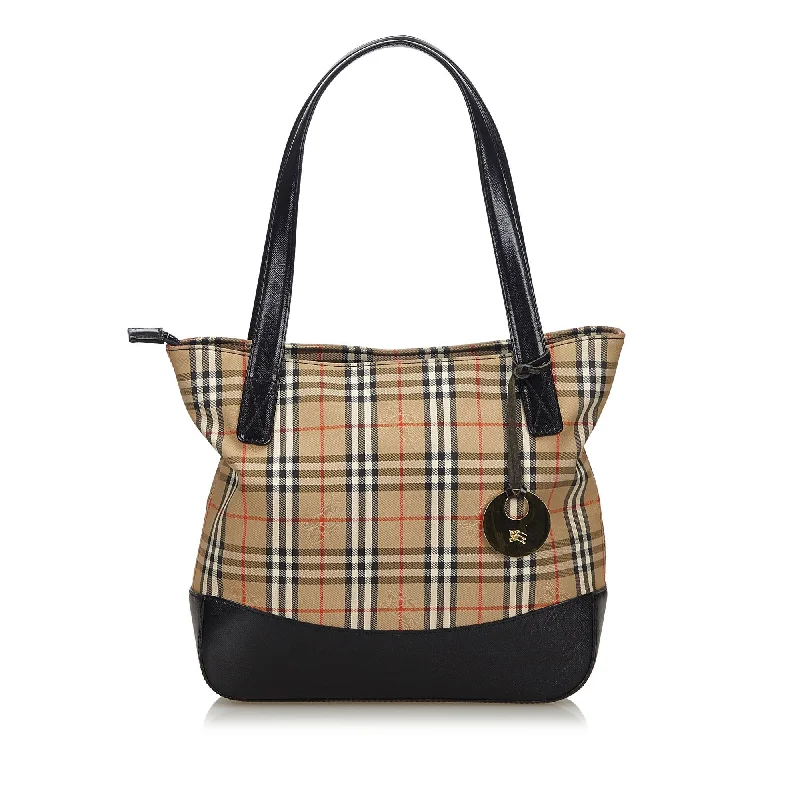 High-quality leather messenger bagsBurberry Brown Haymarket Check Canvas Tote Bag United Kingdom