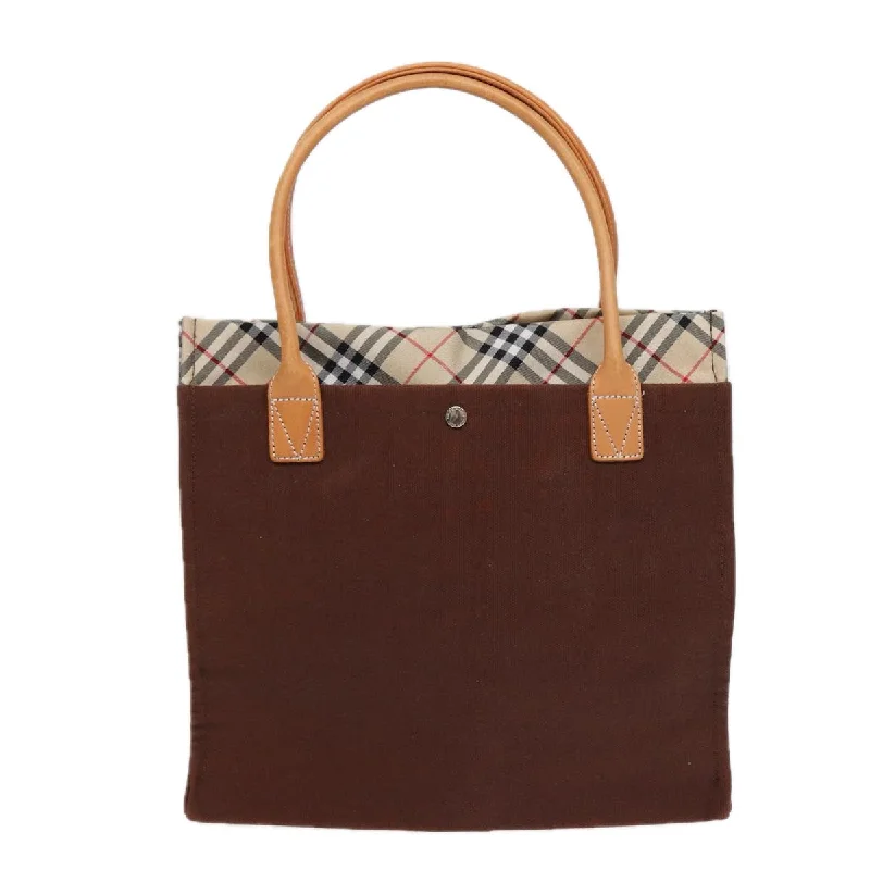 Designer bags with top handlesBURBERRY Nova Check Tote Bag Canvas Beige Brown Silver  88500