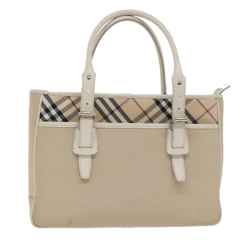 Top-rated backpack brandsBURBERRY Nova Check Shoulder Bag Nylon Leather Beige Auth am4592