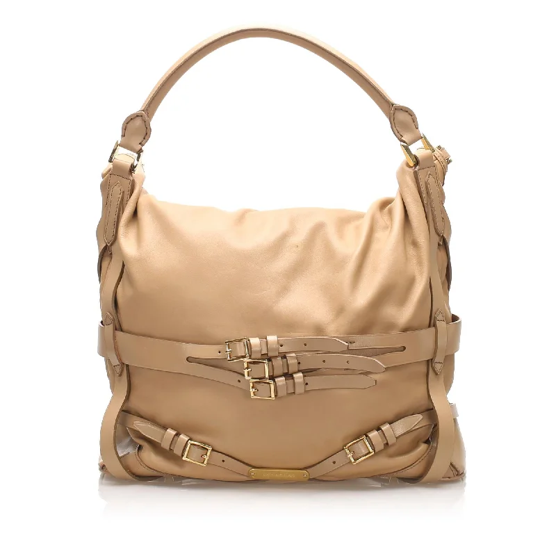 Designer bags with gold hardwareBurberry Gosford Bridle Leather Satchel (SHG-11839)