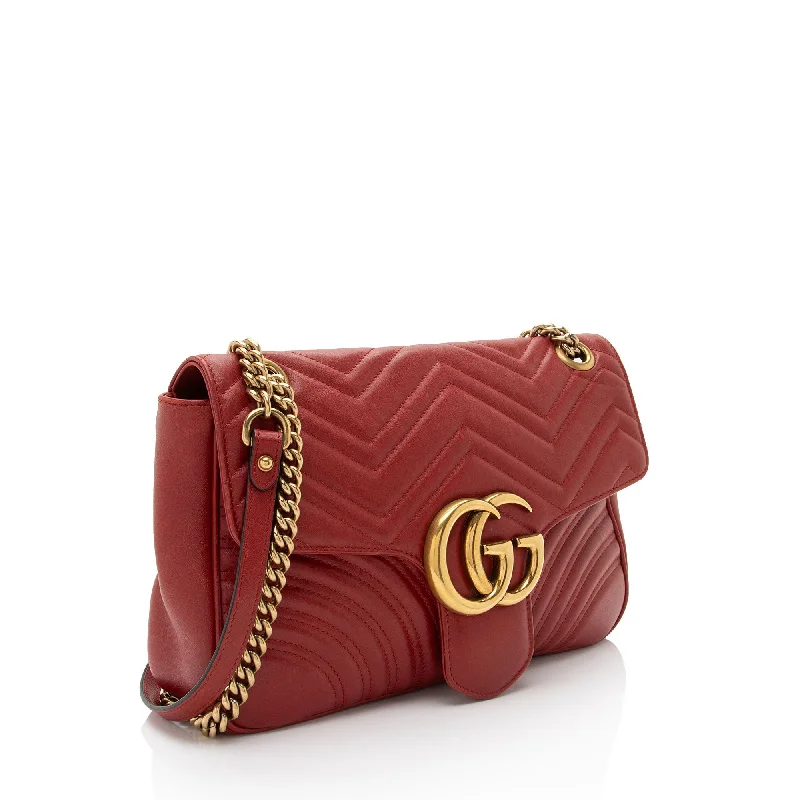 Designer bags with top handlesGucci Matelasse Leather GG Marmont Medium Flap Bag (nwt9t4)