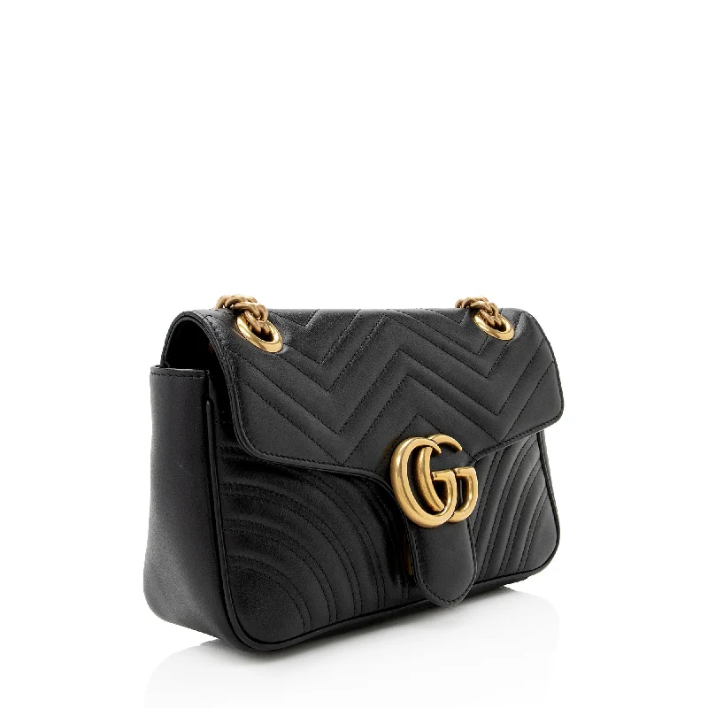 Trendy bucket bags for summerGucci Matelasse Leather GG Marmont Small Bag (22300)