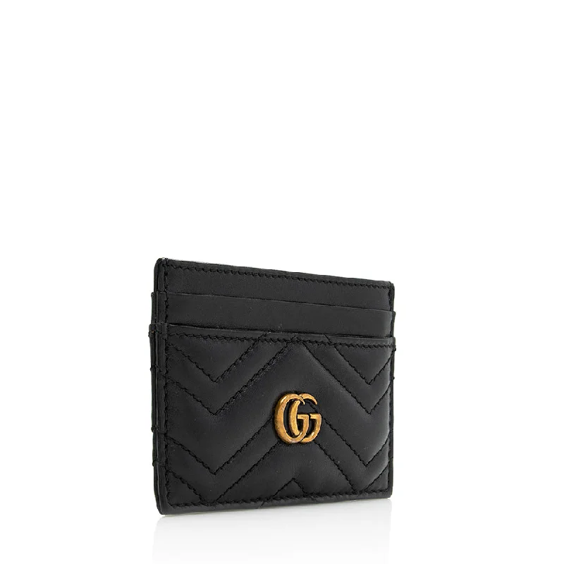 Durable leather bags for daily useGucci Matelasse Leather GG Marmont Card Case (20748)