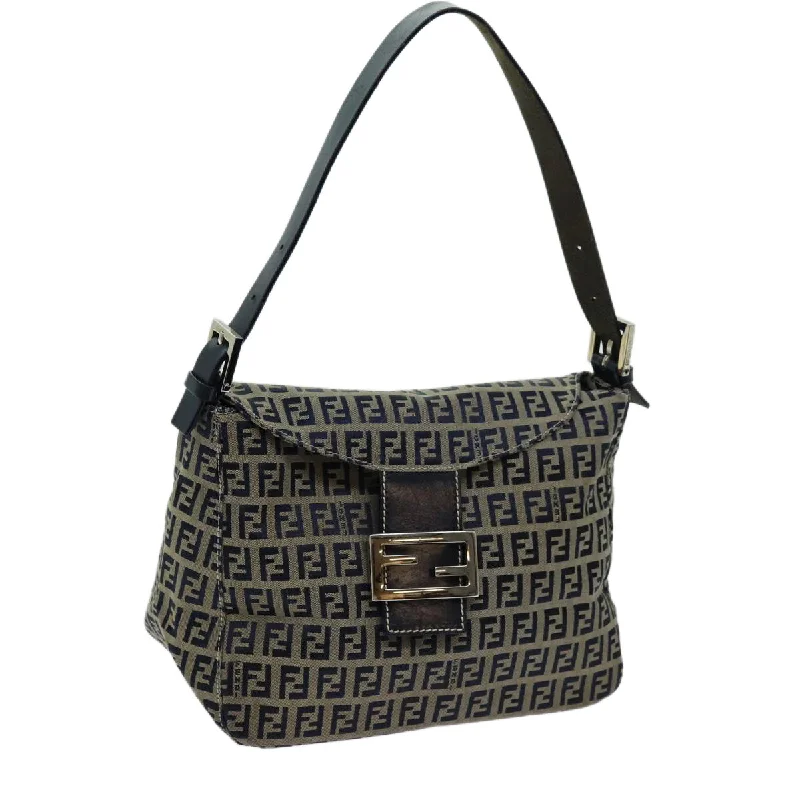 Luxury bags with exotic skinsFENDI Zucchino Canvas Mamma Baguette Shoulder Bag Navy  yk11630