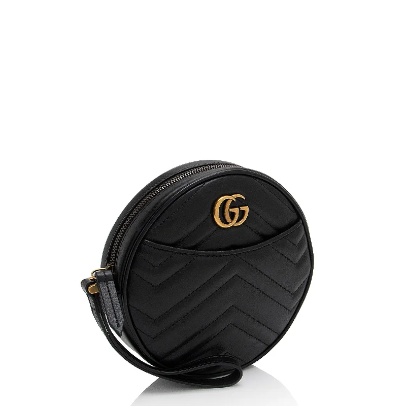 Lightweight duffle bags for gymGucci Matelasse Leather GG Marmont Round Wristlet (Zt6z5J)