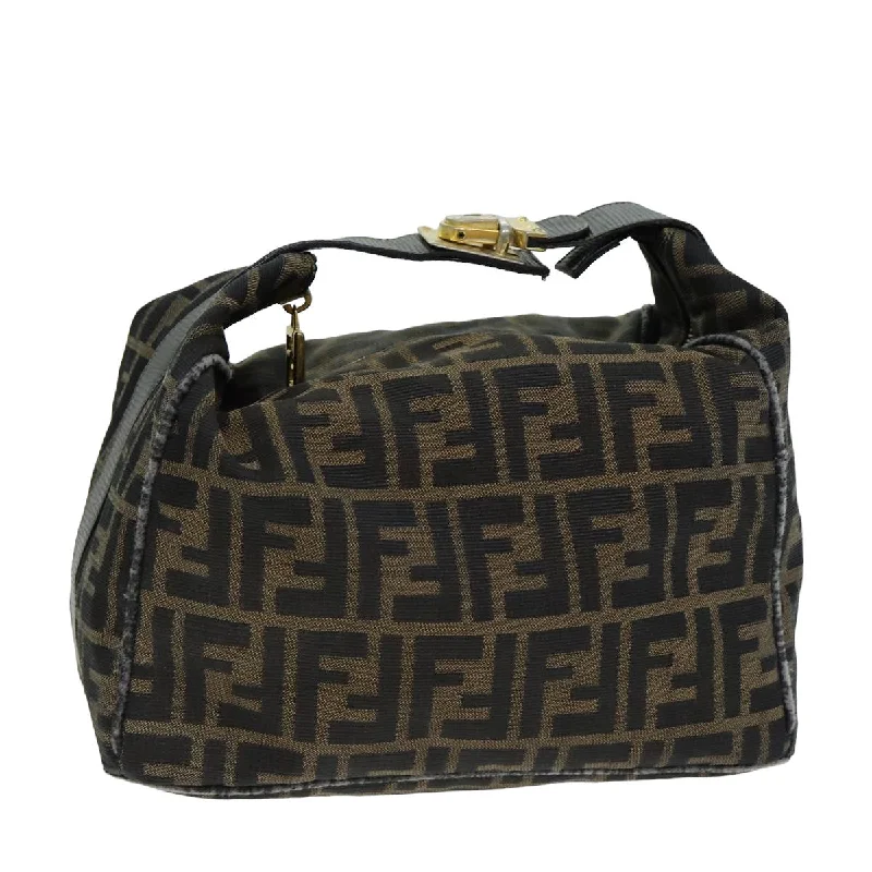 Affordable luxury bags FENDI Zucca Canvas Hand Bag Brown Black  yk13473