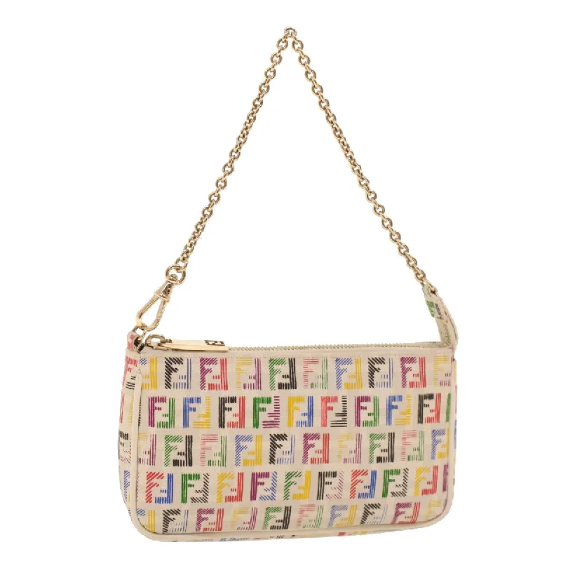 High-end designer bags for menFENDI Zucchino Canvas Chain Accessory Pouch Multicolor  yk6972