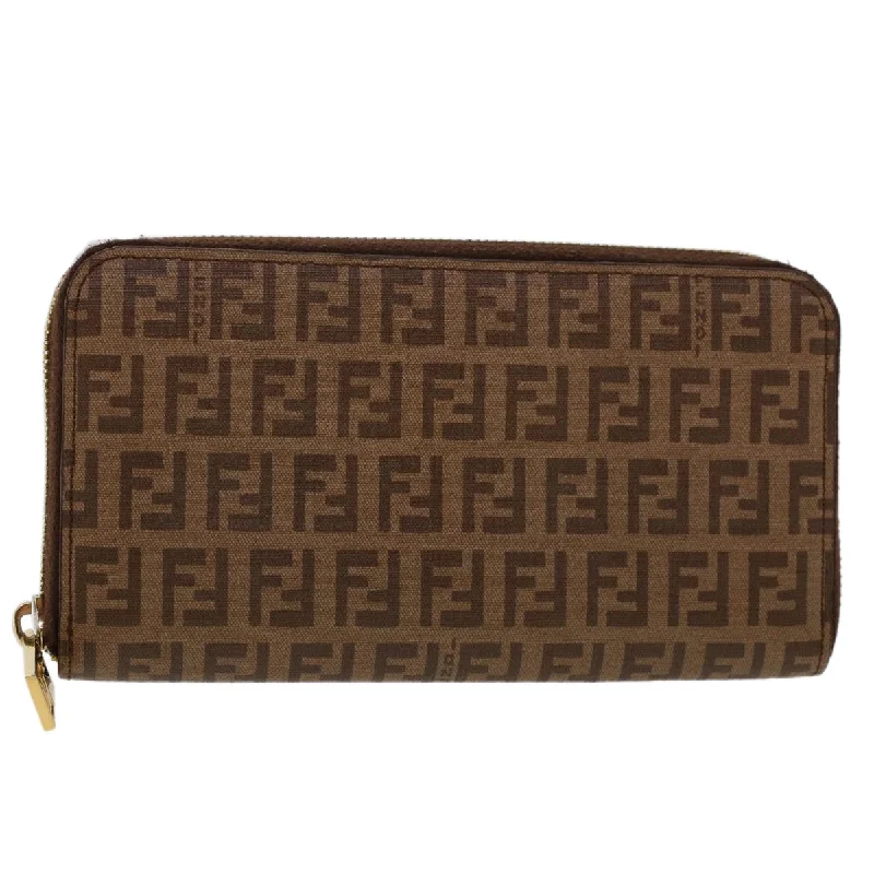 Compact crossbody bags for travelFENDI Zucchino Canvas Long Wallet Brown  46402