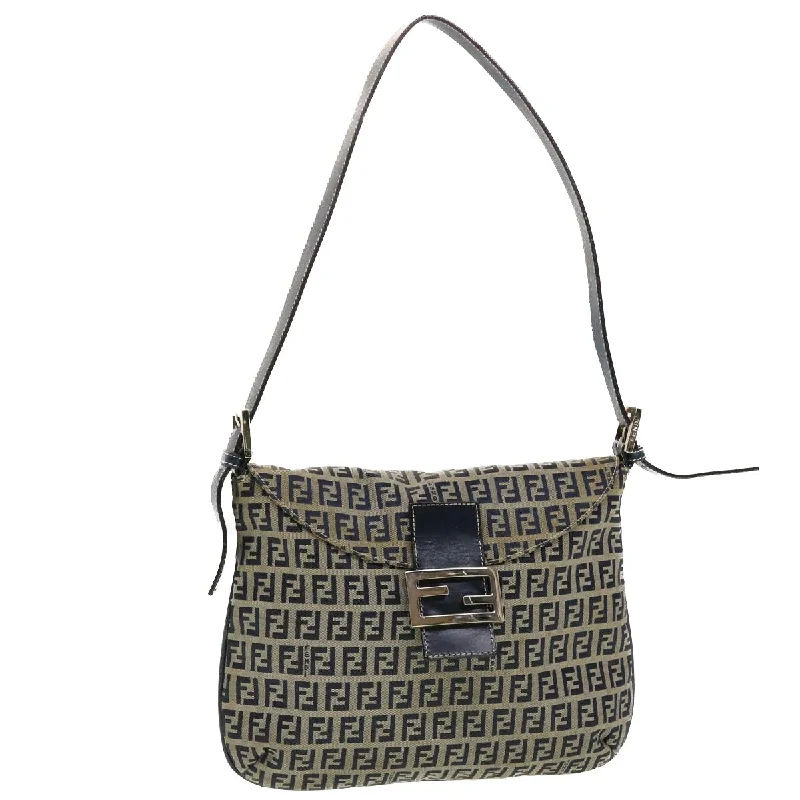 Luxury handbags 2025FENDI Zucchino Canvas Mamma Baguette Shoulder Bag Navy 83164900012  rd5160