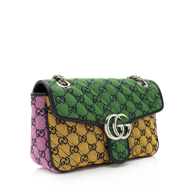 Luxury brand bags on saleGucci Multicolor Matelasse GG Canvas Marmont Small Shoulder Flap Bag (SHF-pRWNuq)