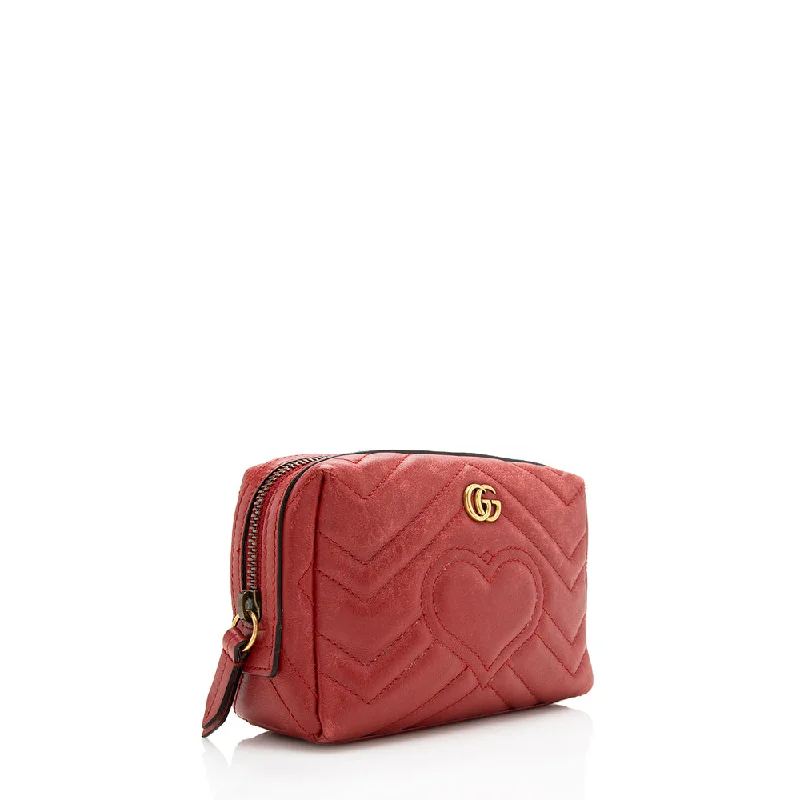 Durable leather bags for daily useGucci Matelasse Leather GG Marmont Cosmetic Case - FINAL SALE (17007)