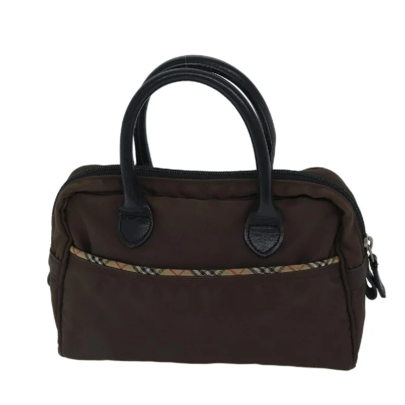 Eco-friendly tote bags for shoppingBurberry Golf Nova Check Hand Bag Nylon Brown Auth bs13606