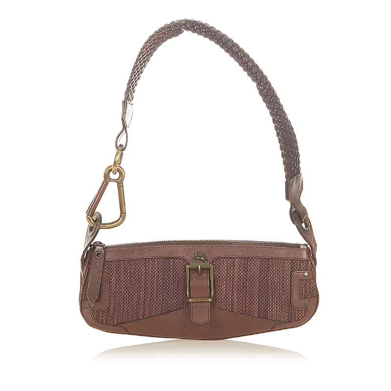 Luxury bags with exotic skinsBurberry Canvas Shoulder Bag (SHG-19388)