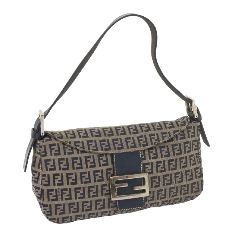 Compact crossbody bags for travelFENDI Zucchino Canvas Mamma Baguette Shoulder Bag Navy  56197