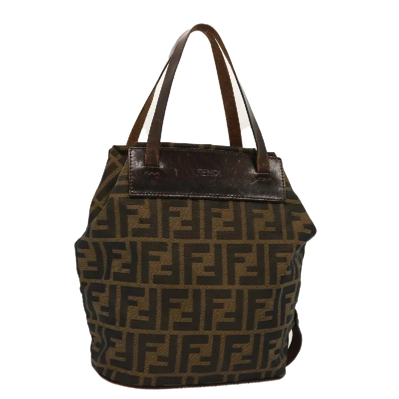 Designer bags with detachable strapsFENDI Zucca Canvas Hand Bag Brown  bs13987