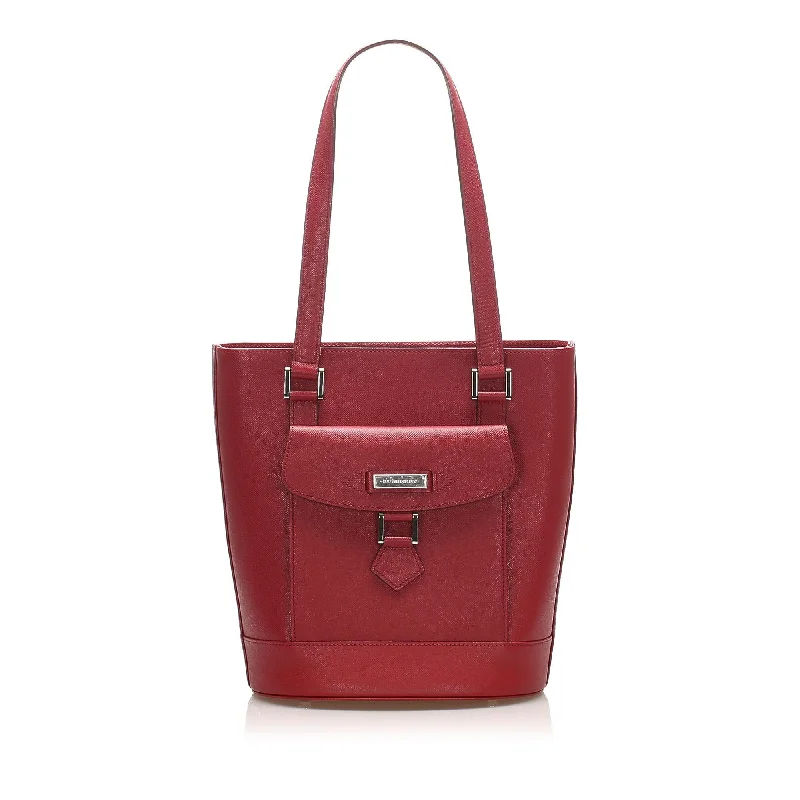 Designer bags with top handlesBurberry Leather Shoulder Bag (SHG-15503)