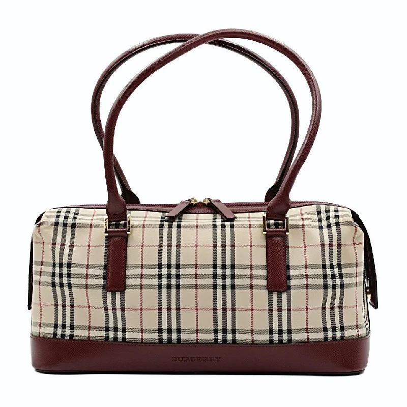 Lightweight duffle bags for gymBURBERRY Burberry Burberry shoulder bag in burgundy check canvas and leather