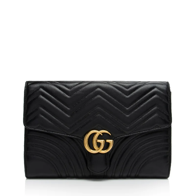 Crossbody bags for everyday useGucci Matelasse Leather GG Marmont Clutch (v89K6D)