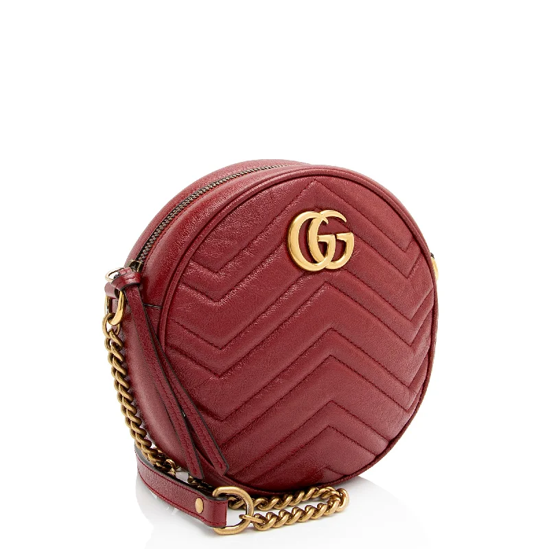 Large capacity travel bagsGucci Matelasse Leather GG Marmont Round Mini Shoulder Bag (yCEFTL)