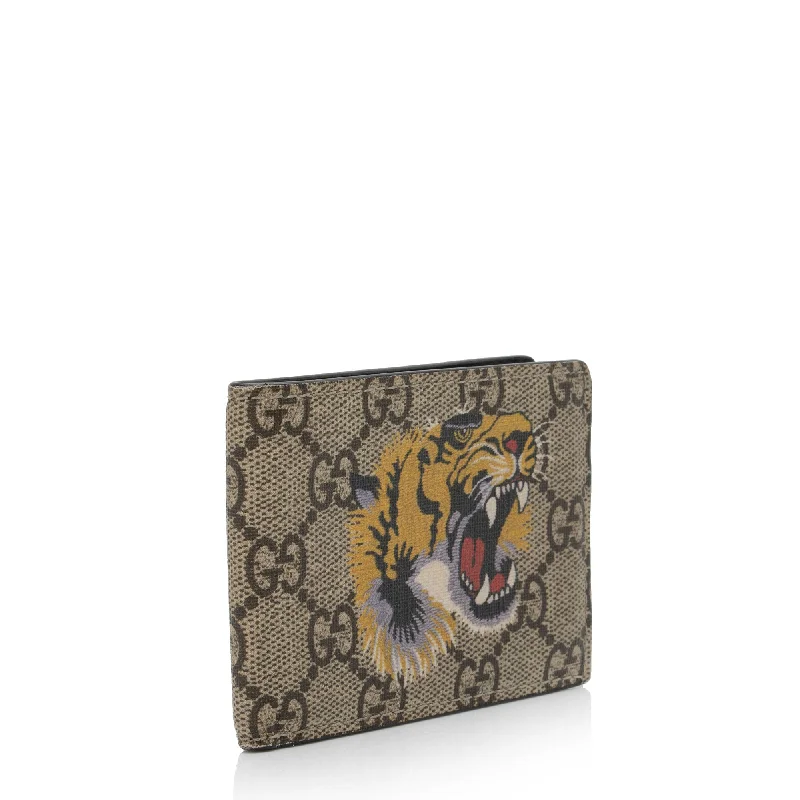 Trendy transparent PVC bagsGucci GG Supreme Tiger Small Bi-Fold Wallet (yhq0A1)