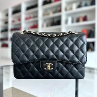 Luxury handbags 2025Caviar Jumbo Double Classic Flap Quilted Black GHW No 25